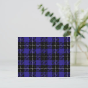 Carte Postale Royal Blue Black Plaid