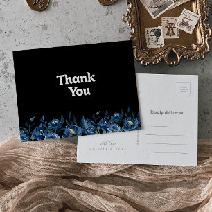 Carte Postale Royal Navy Bleu Floral Merci