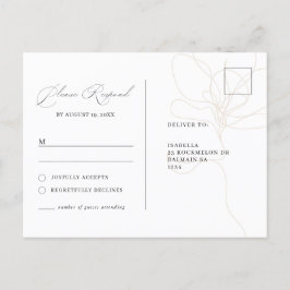 Carte postale rsvp à fleurs dessinées à la main il