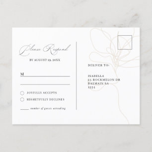 Carte postale rsvp à fleurs dessinées à la main il