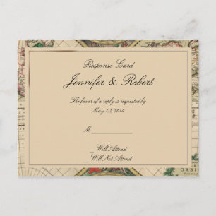 Carte postale RSVP Antique World Map