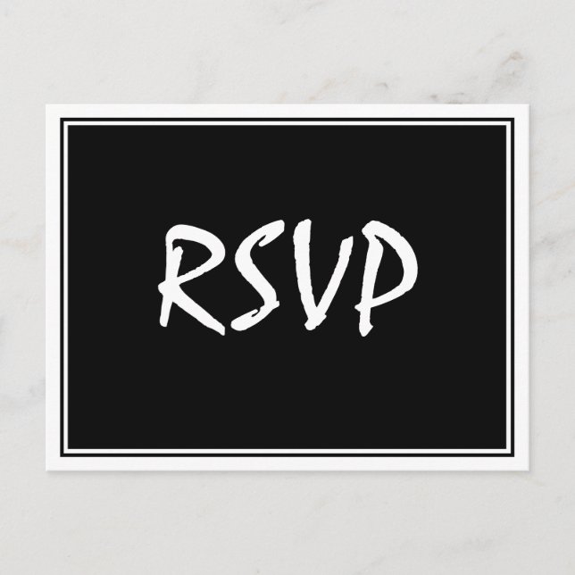 Carte postale RSVP Black Script moderne (Devant)