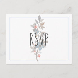 Carte postale RSVP Botanical Blue Floral Wedding