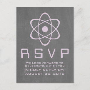 Carte Postale RSVP Chalkboard atomique violet