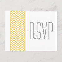Carte postale RSVP Chevron jaune