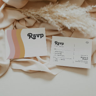 Carte postale RSVP Choix du menu Arc-en-ciel Rétro