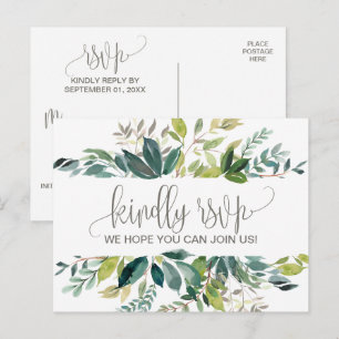 Carte postale RSVP Choix du menu de remplissage