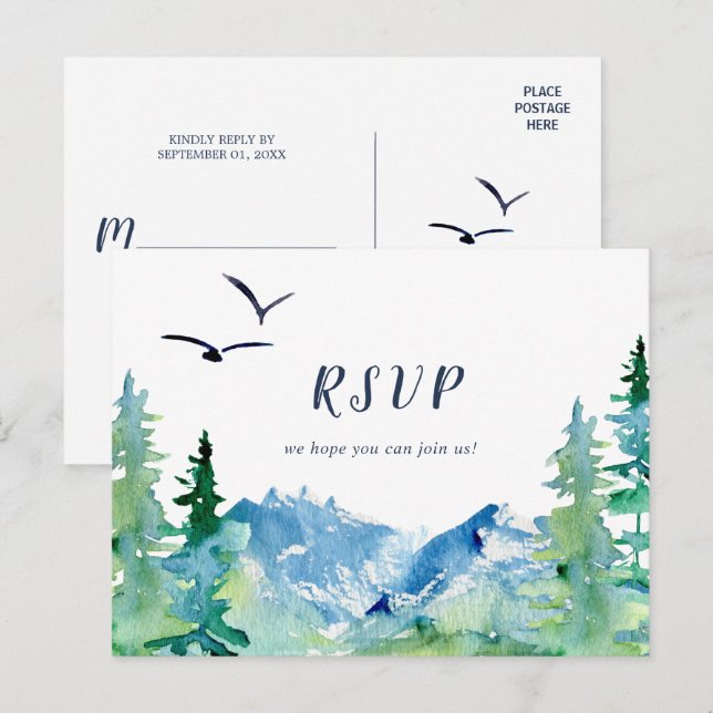 Carte postale RSVP Choix du menu Rocky Mountain (Devant / Derrière)