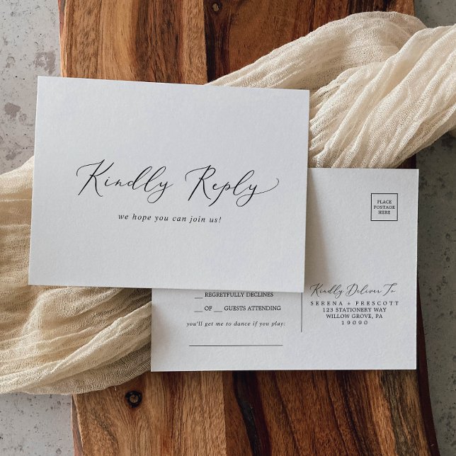 Carte postale RSVP de la chanson de calligraphie n (Créateur téléchargé)