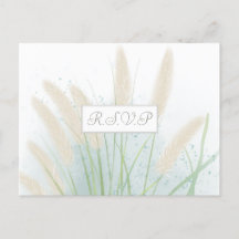 Carte postale RSVP de mariage botanique côtier