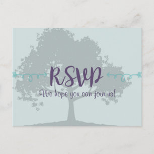 Carte postale RSVP de mariage de monnaie de lavand