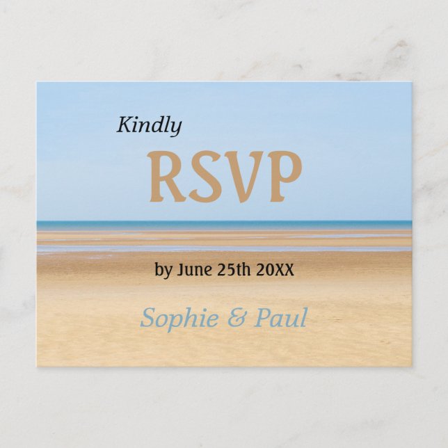 Carte postale RSVP de mariage de plage (Devant)