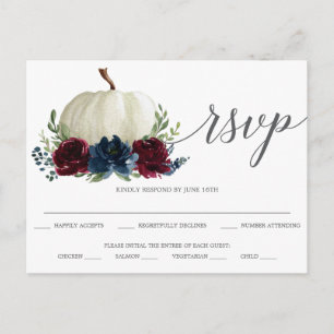 Carte postale RSVP de mariage des Citrouilles de l