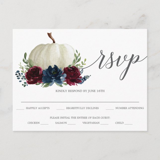 Carte postale RSVP de mariage des Citrouilles de l (Devant)