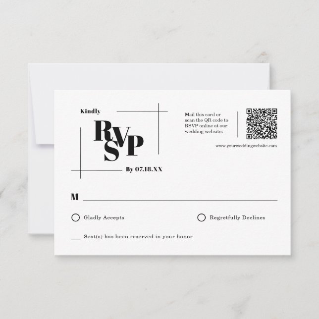 Carte postale RSVP de mariage minimal chic moderne (Devant)