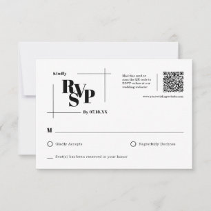 Carte postale RSVP de mariage minimal chic moderne