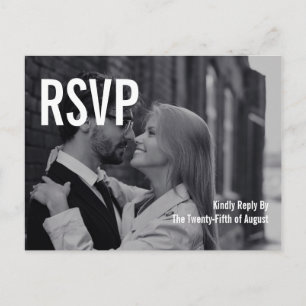 Carte postale RSVP de mariage pour typographie sim