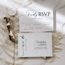 Carte postale RSVP de mariage tout simplement mini
