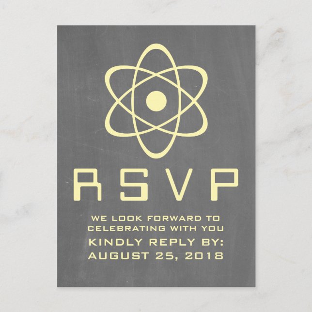 Carte postale RSVP du tableau de bord atomique jau (Devant)