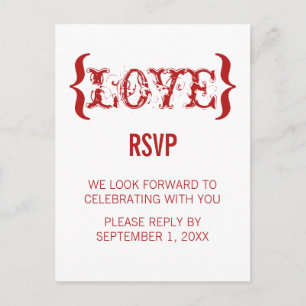 Carte postale RSVP Embrace de Love, rouge