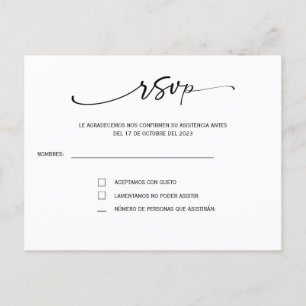 Carte postale Rsvp en boda española