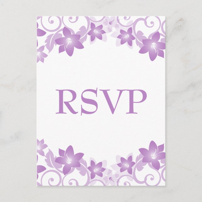 Carte Postale RSVP Flore Simple Violet (Devant)