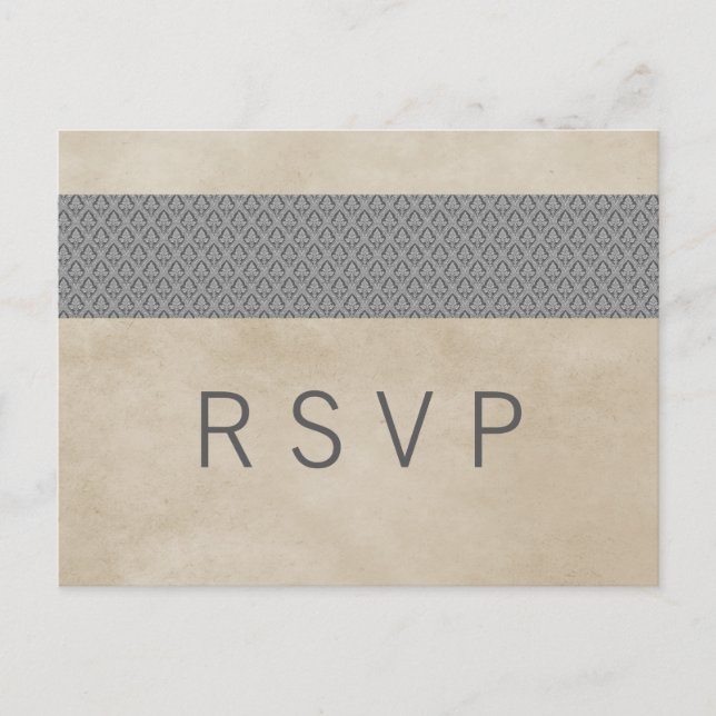 Carte postale RSVP Gray Russe Damask (Devant)