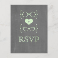 Carte postale RSVP Green Geeky Lunettes