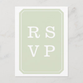 Carte postale RSVP Green Simply Elegant Wedding