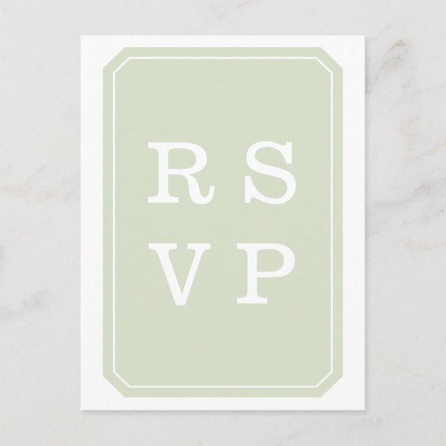 Carte postale RSVP Green Simply Elegant Wedding (Devant)