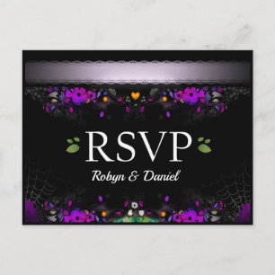 Carte postale RSVP Halloween Enchantant Correspond
