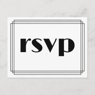 Carte postale "rsvp" inspirée des années 1920