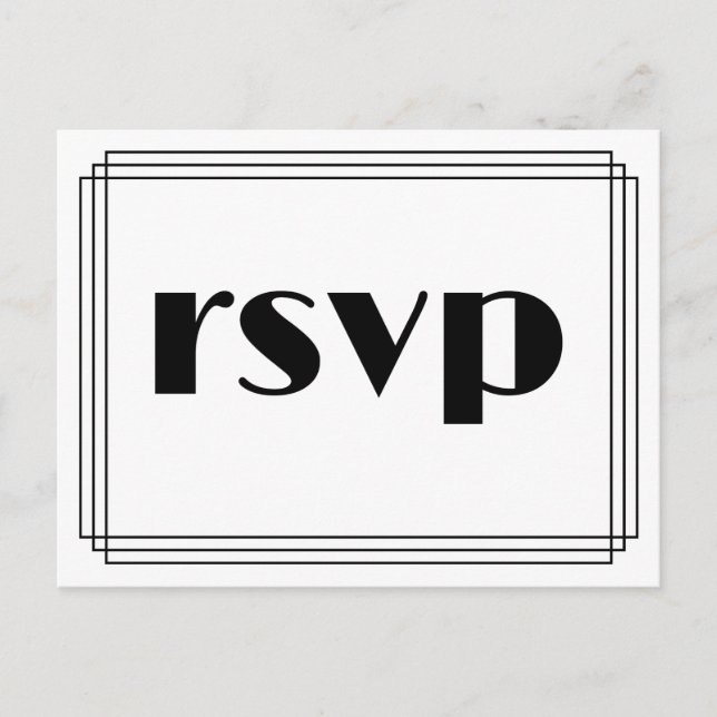 Carte postale "rsvp" inspirée des années 1920 (Devant)