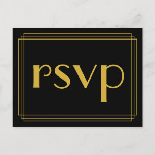 Carte postale "rsvp" inspirée des années 1920