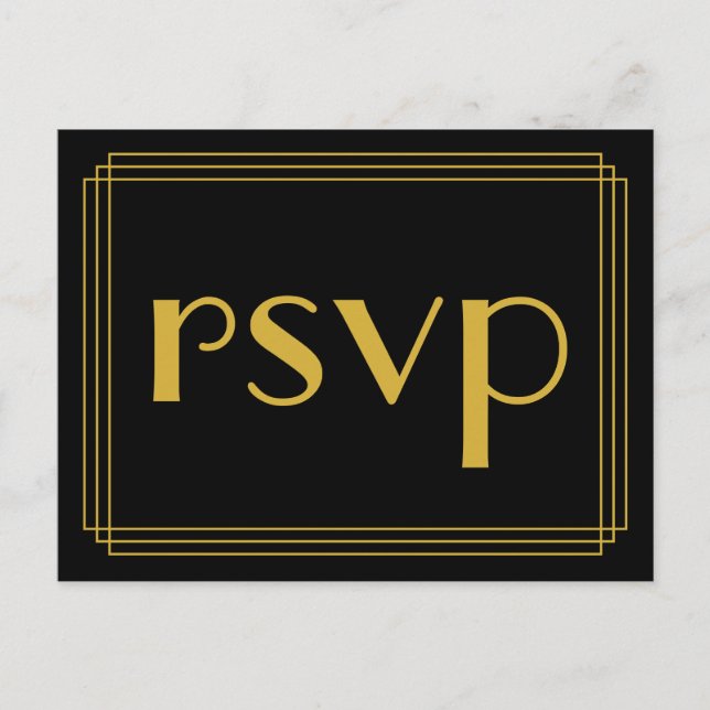 Carte postale "rsvp" inspirée des années 1920 (Devant)