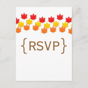 Carte postale RSVP Mariage de automne Feuille en c