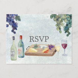 Carte Postale RSVP Mariage Dégustation de Vins