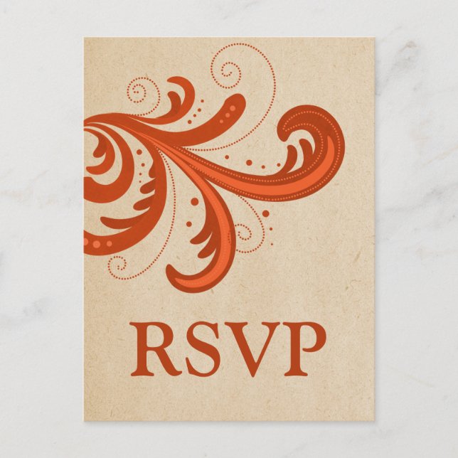 Carte postale RSVP Orange Stylish (Devant)