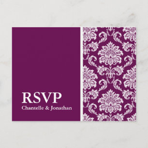 Carte postale RSVP Plum Damask