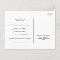 Carte postale RSVP pour demande de chanson minimal