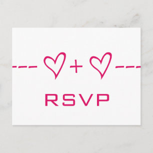 Carte postale RSVP pour équation cardiaque rose