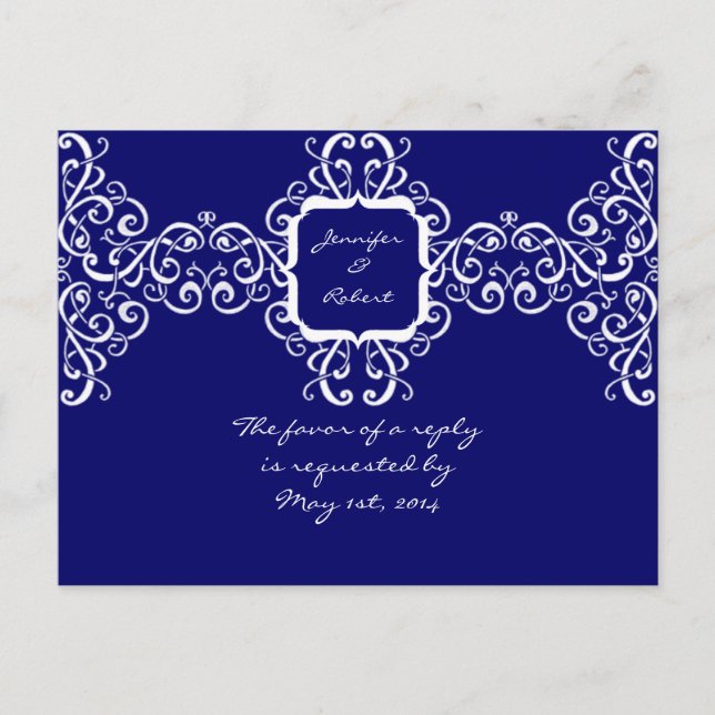 Carte postale RSVP pour le Monogramme romantique b (Devant)