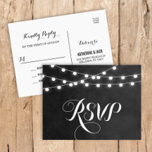 Carte postale RSVP pour mariage avec chaîne de cha