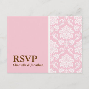 Carte postale RSVP rose Damas