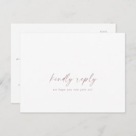 Carte postale RSVP Rose moderne Gold Script Song R