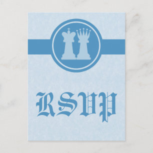 Carte postale RSVP RSVP, bleu