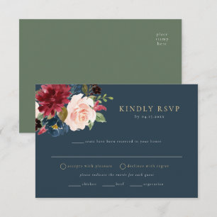 Carte postale RSVP Rustique Bourgogne Floral Meice