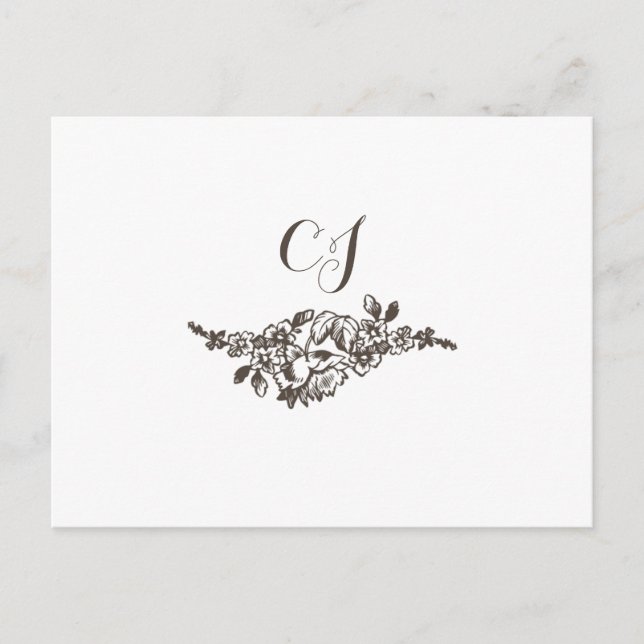 Carte Postale Rsvp Rustique Flourish Vintage Weddi (Devant)