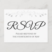 Carte postale RSVP Silver Flourish