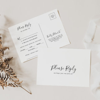 Carte postale RSVP simple et minimaliste